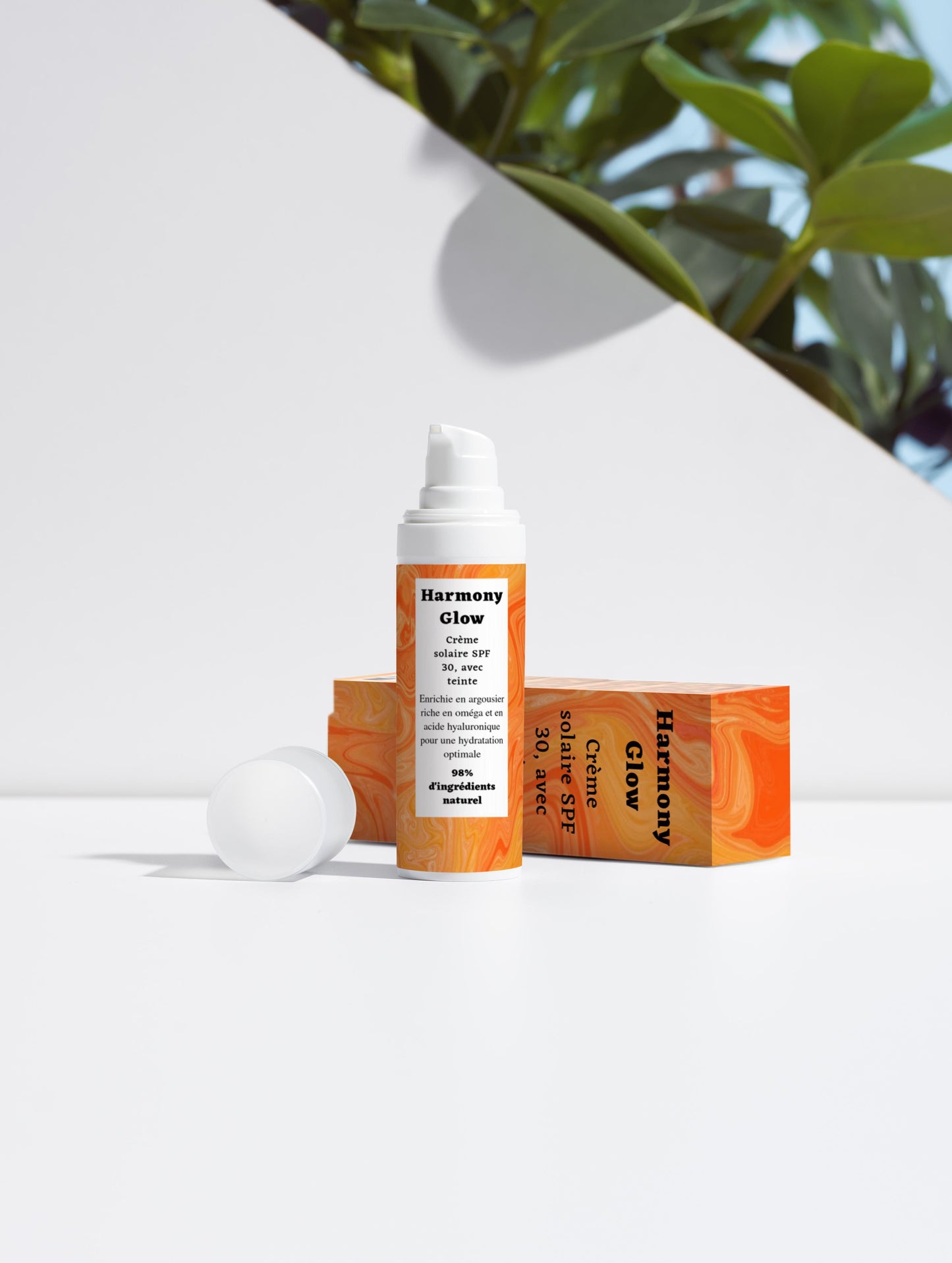 Crème solaire SPF 30, avec teinte, 98% d'ingrédients naturel, bio, 150ml