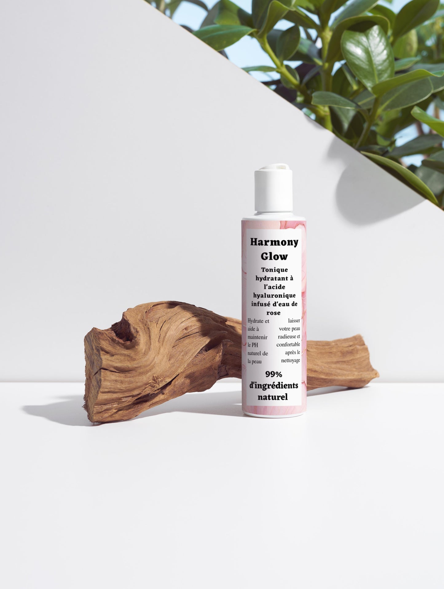 tonique hydratant à l'acide hyaluronique, 99% d'ingrédients naturel, bio, 200ml