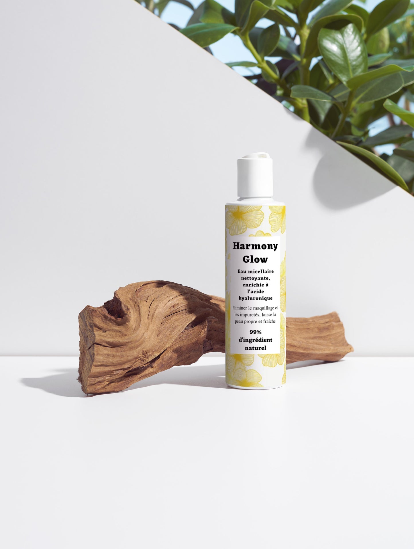 Eau micellaire nettoyante à l'acide hyaluronique, 99% d'ingrédients naturel, bio, 200ml