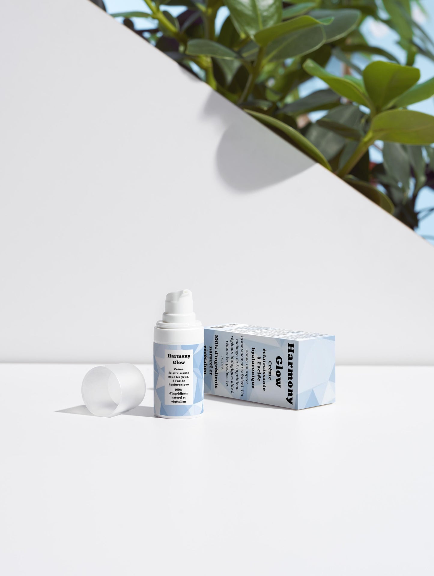 Crème éclaircissante pour les yeux, à l'acide hyaluronique, 100% d'ingrédients naturel, bio, 15ml