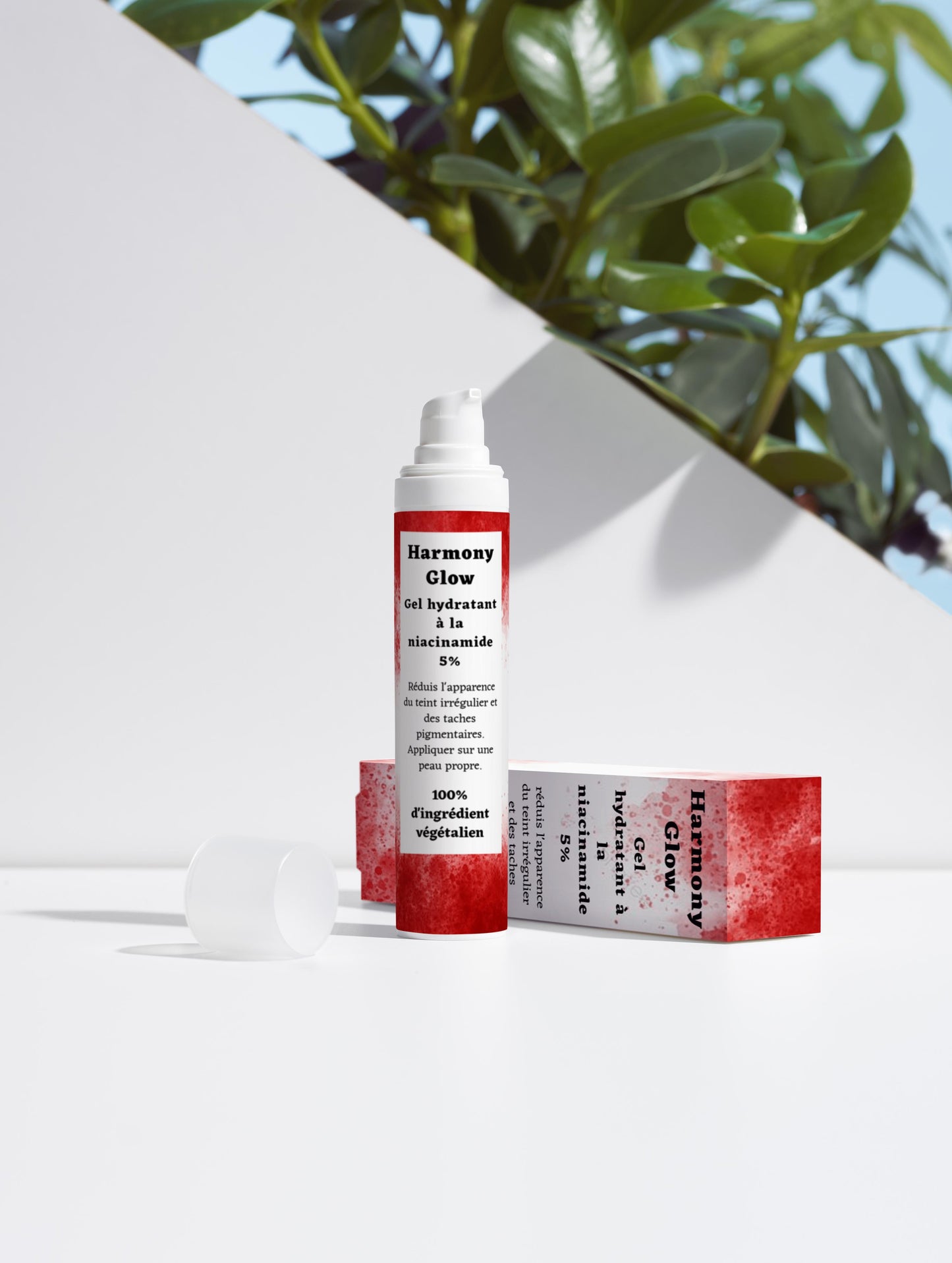 Gel hydratant pour le visage à la niacinamide 5%, 100% d'ingrédients végétalien, 50ml