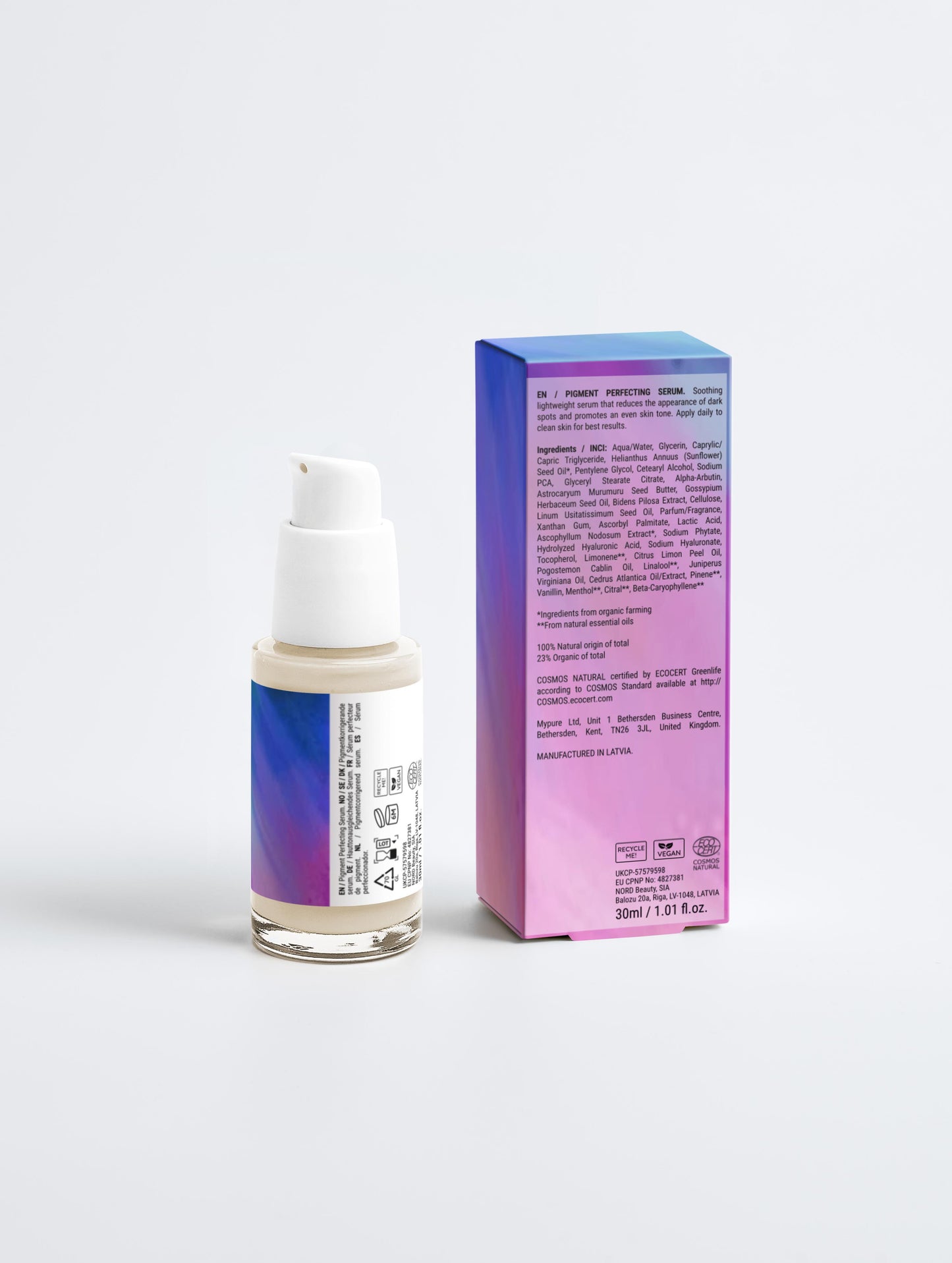 Sérum Perfecteur de Pigments, 100% d'ingrédients naturel, bio, 30ml