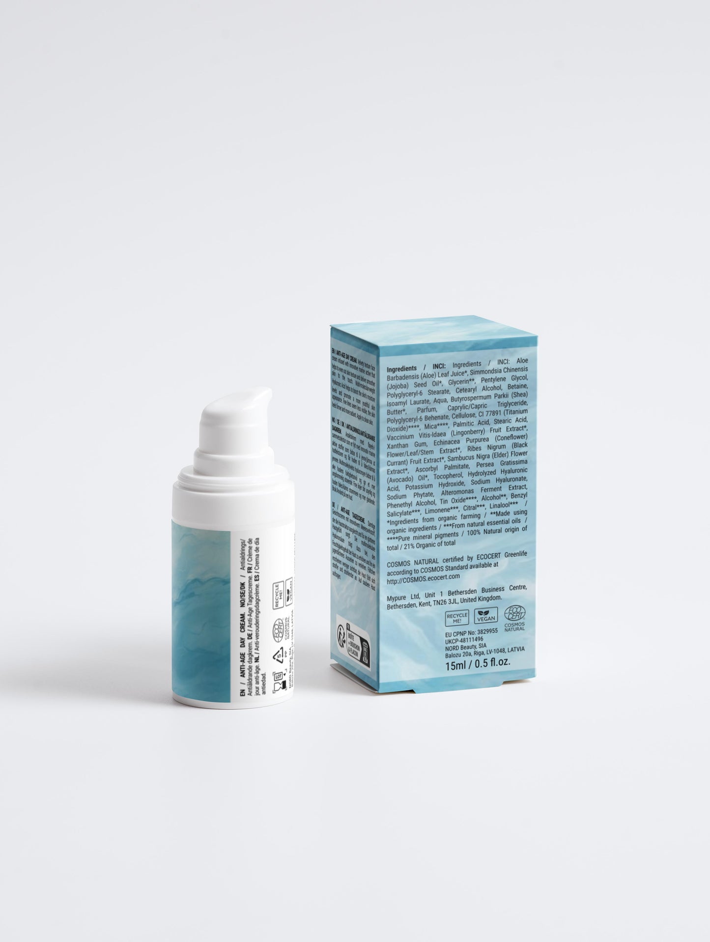 Crème de jour anti-âge, 100% d'ingrédients naturel, bio, 15ml