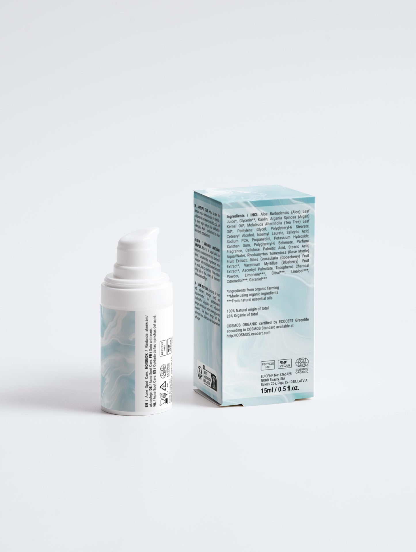 Sérum, soin anti imperfections (acné), 100% d'ingrédients végétaliens, bio, 15ml