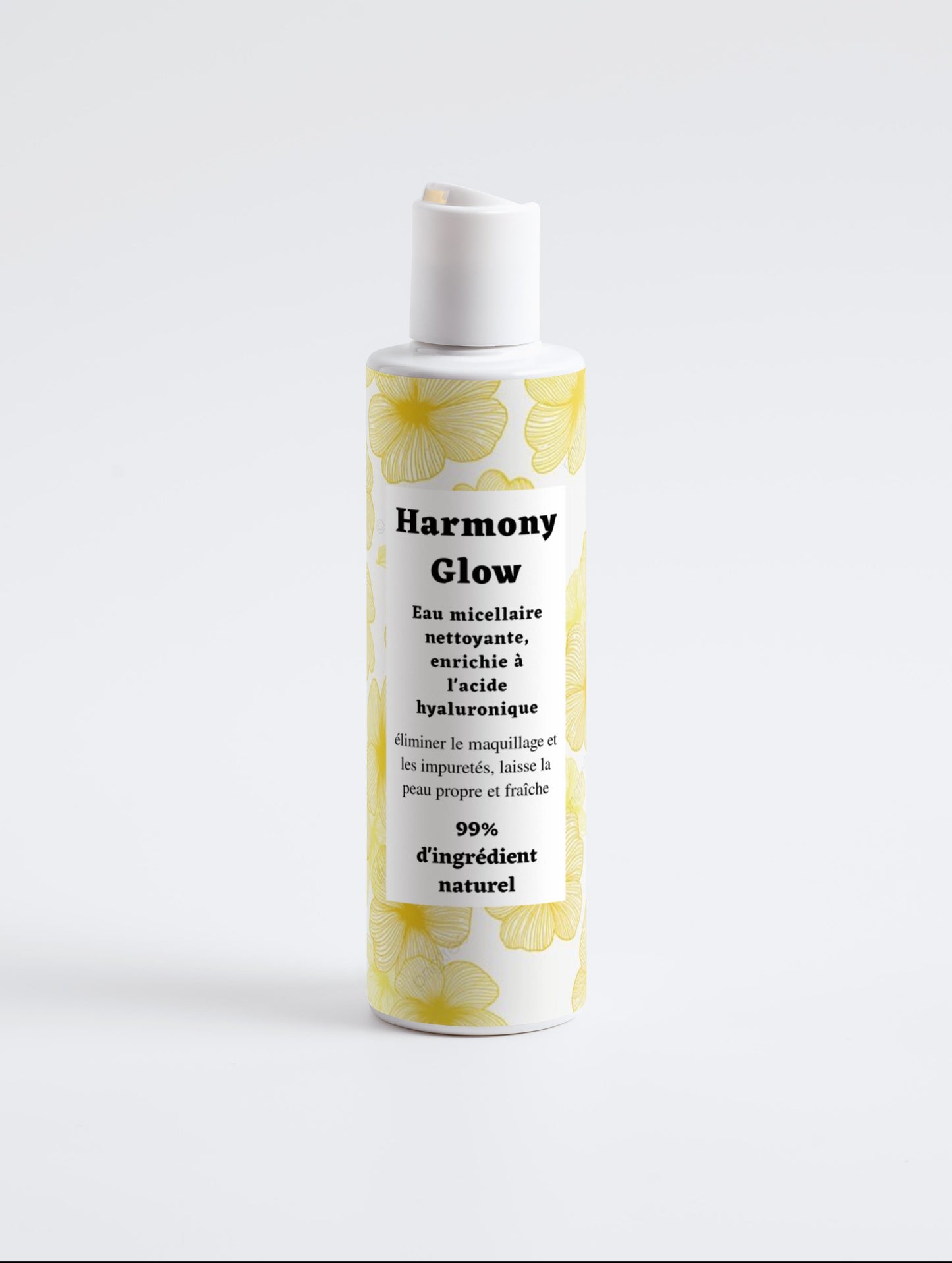 Eau micellaire nettoyante à l'acide hyaluronique, 99% d'ingrédients naturel, bio, 200ml