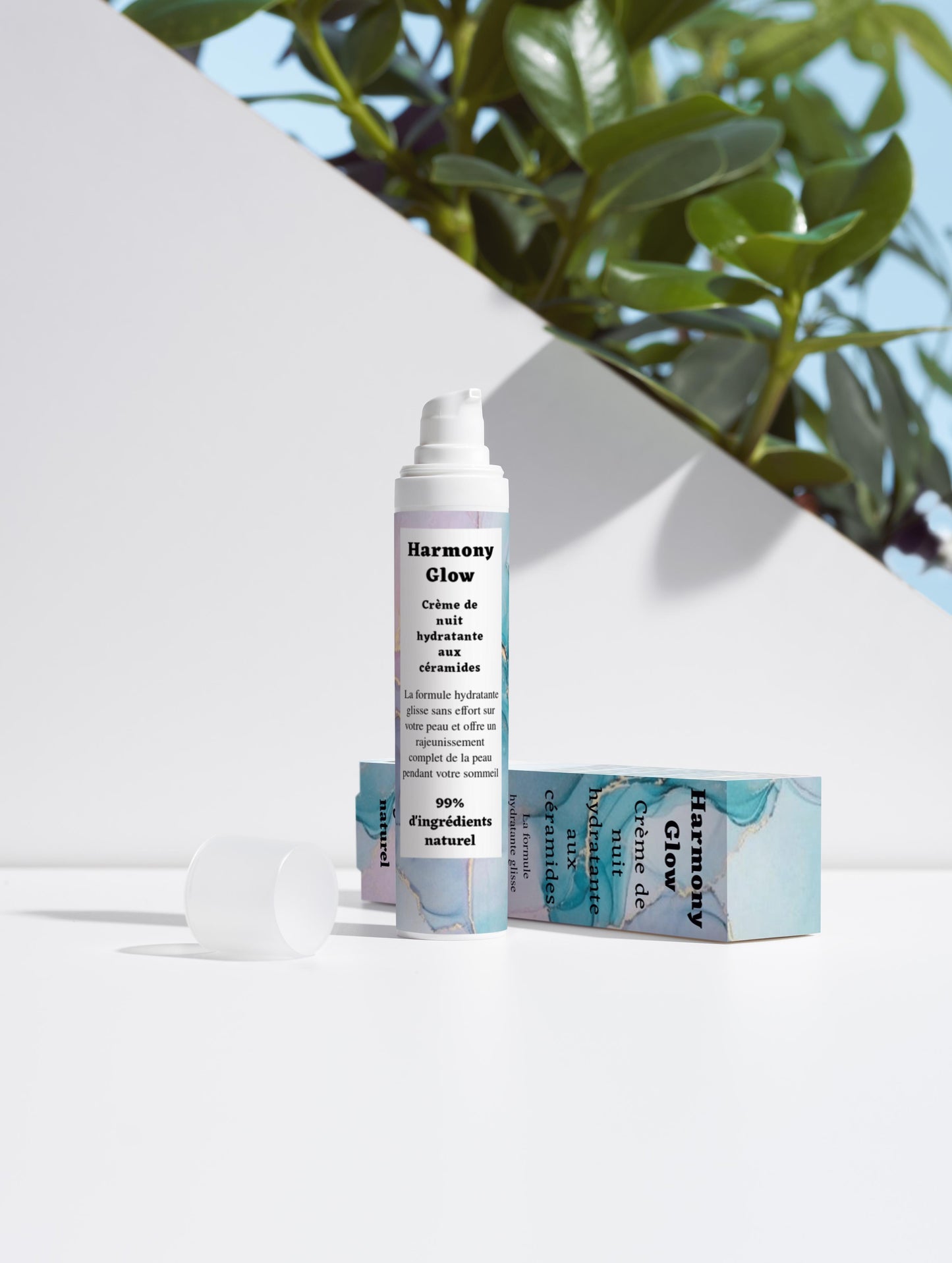 Crème de nuit hydratante aux céramide, 99% d'ingrédients naturel, bio, 50ml