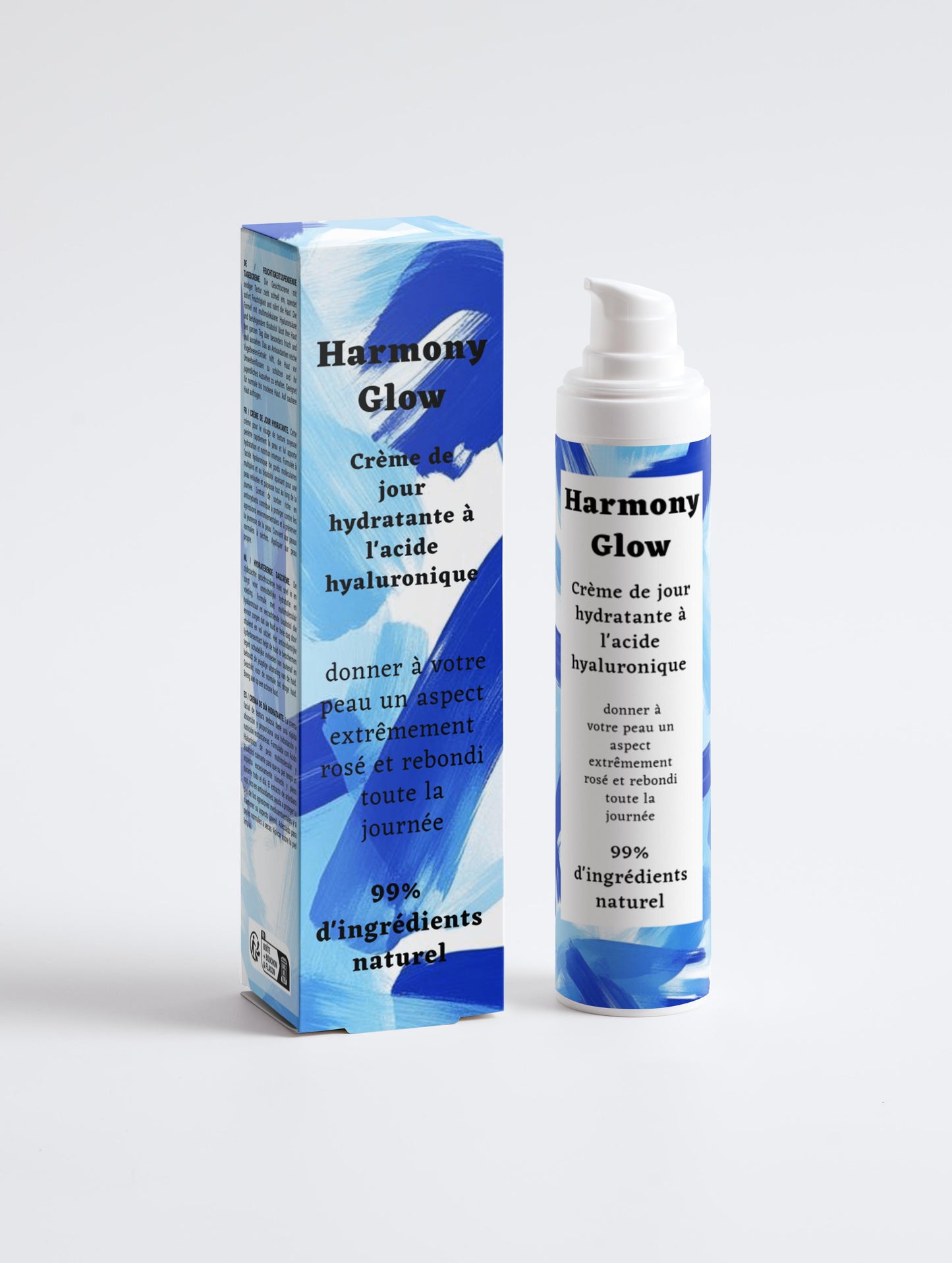 Crème de jour hydratante à l'acide hyaluronique, 99% d'ingrédients naturel, bio, 50ml