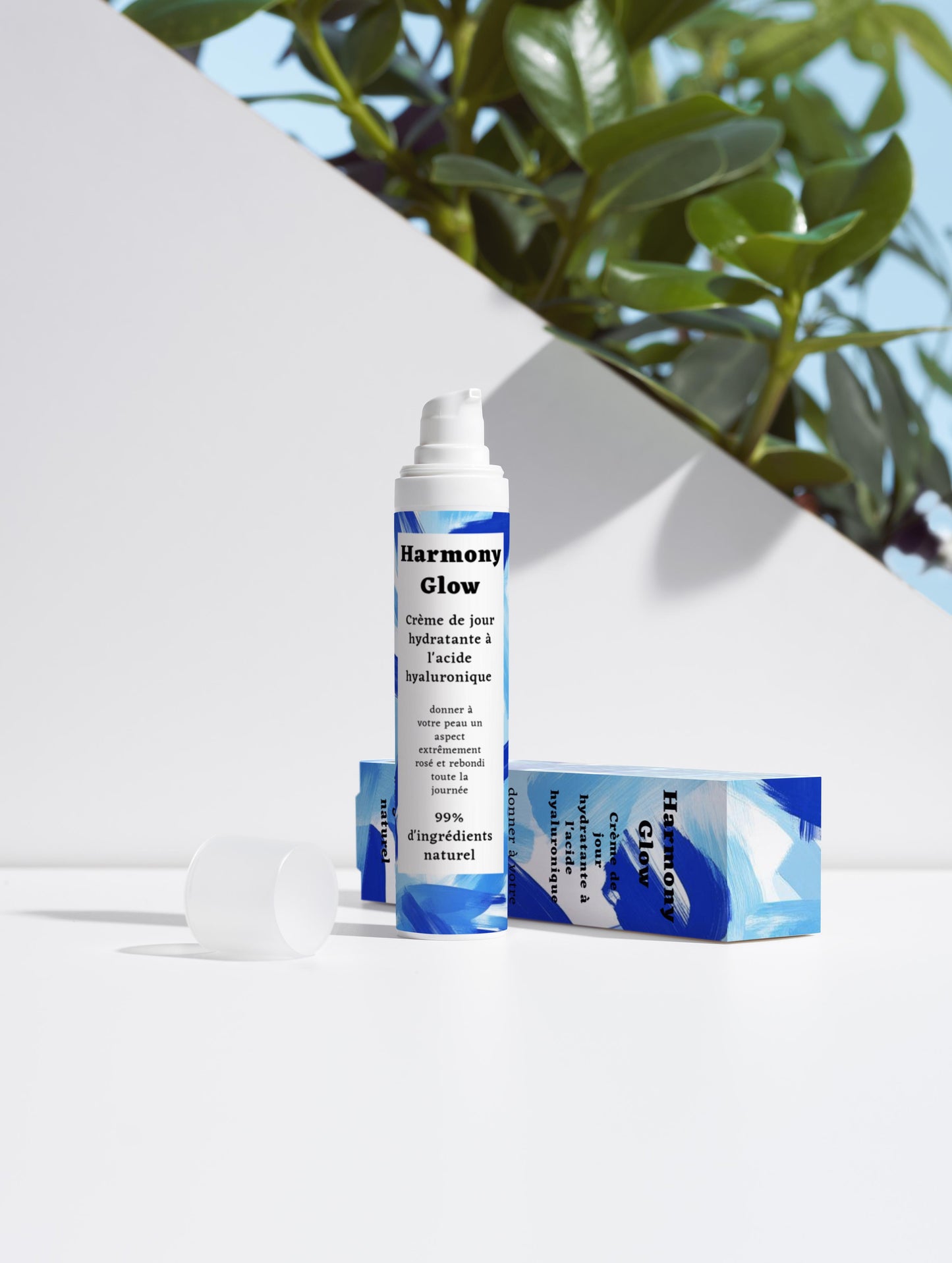 Crème de jour hydratante à l'acide hyaluronique, 99% d'ingrédients naturel, bio, 50ml
