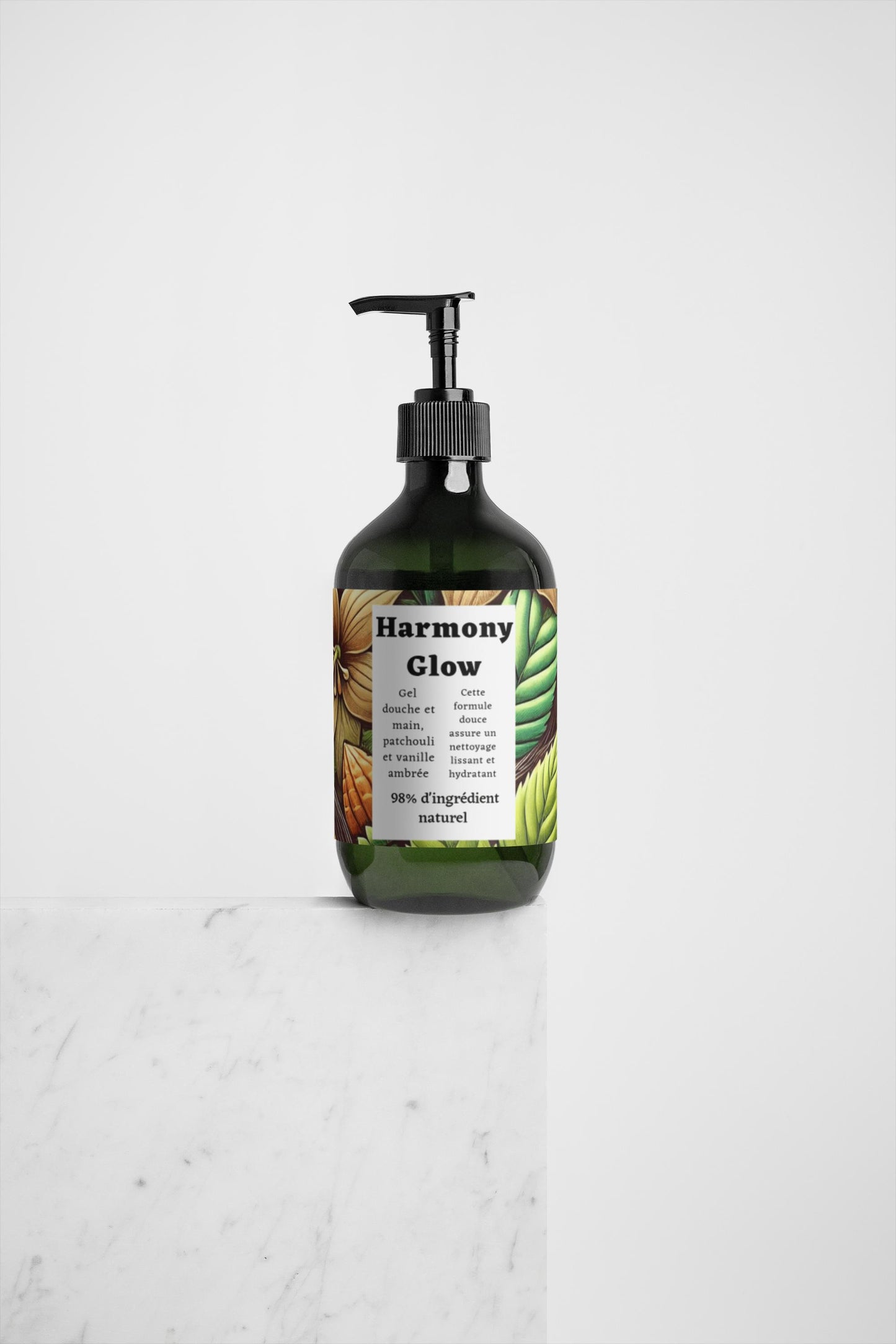 Gel douche, patchouli et vanille ambrée, 98% d'ingrédients naturel, bio, 490ml