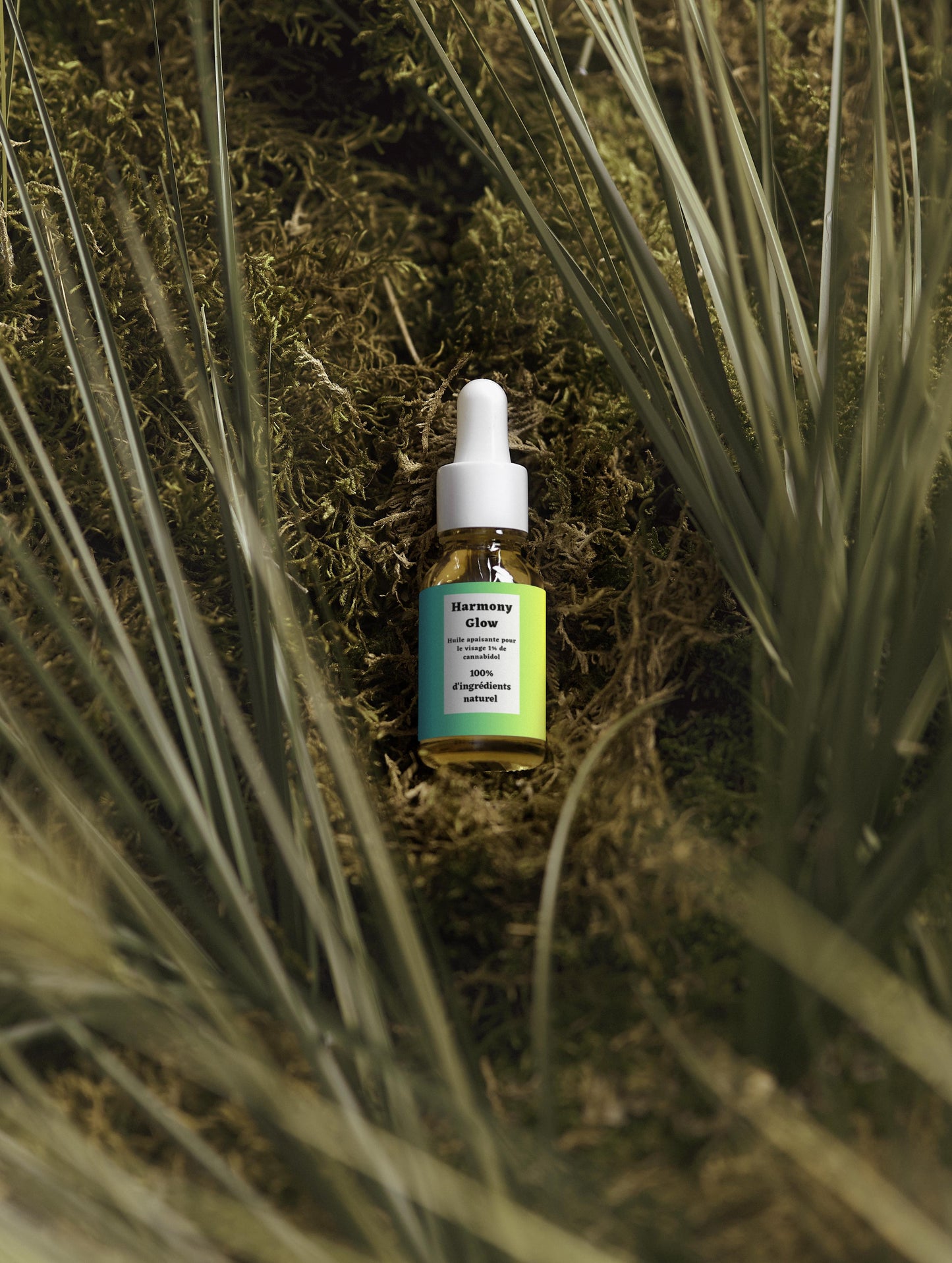 Huile apaisante pour le visage, infusé de 1% de cannabidol, 100% d'ingrédients naturel, 15 ml Bio
