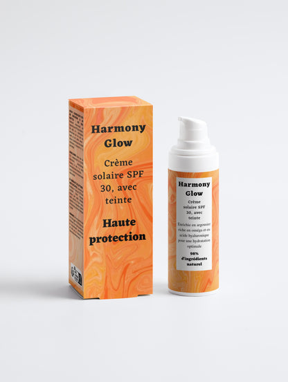 Crème solaire SPF 30, avec teinte, 98% d'ingrédients naturel, bio, 150ml