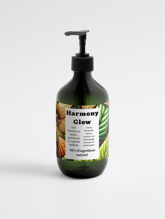 Gel douche, patchouli et vanille ambrée, 98% d'ingrédients naturel, bio, 490ml