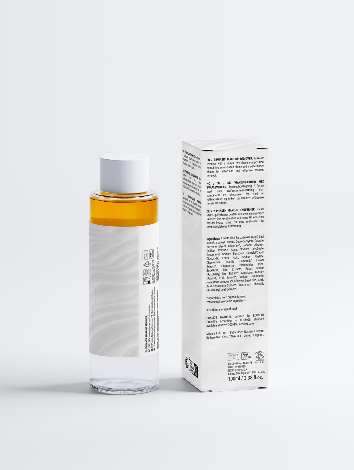 Démaquillant sans parfum à l'acide hyaluronique, 99% d'ingrédients naturel, 100ml Bio