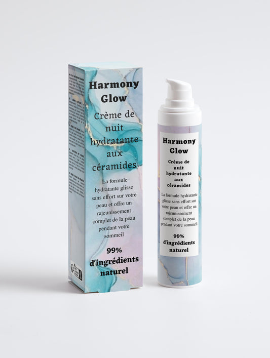 Crème de nuit hydratante aux céramide, 99% d'ingrédients naturel, bio, 50ml