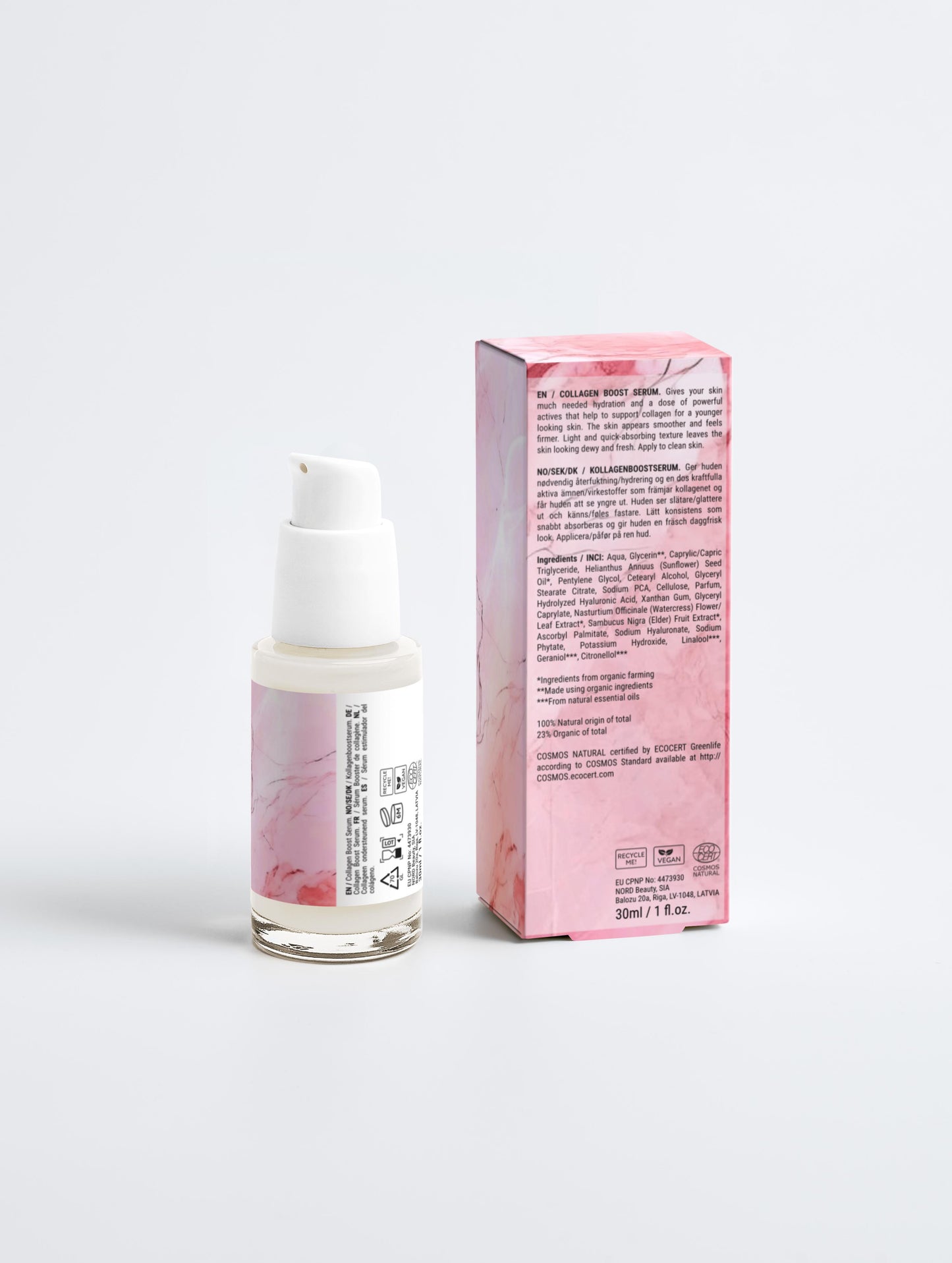 Sérum booster de collagène, 100% d'ingrédients naturel, bio, 30ml