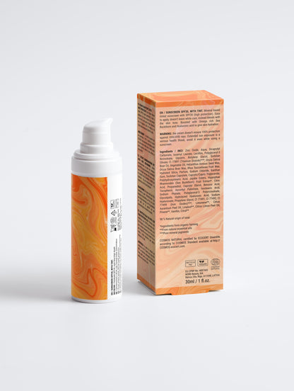 Crème solaire SPF 30, avec teinte, 98% d'ingrédients naturel, bio, 150ml