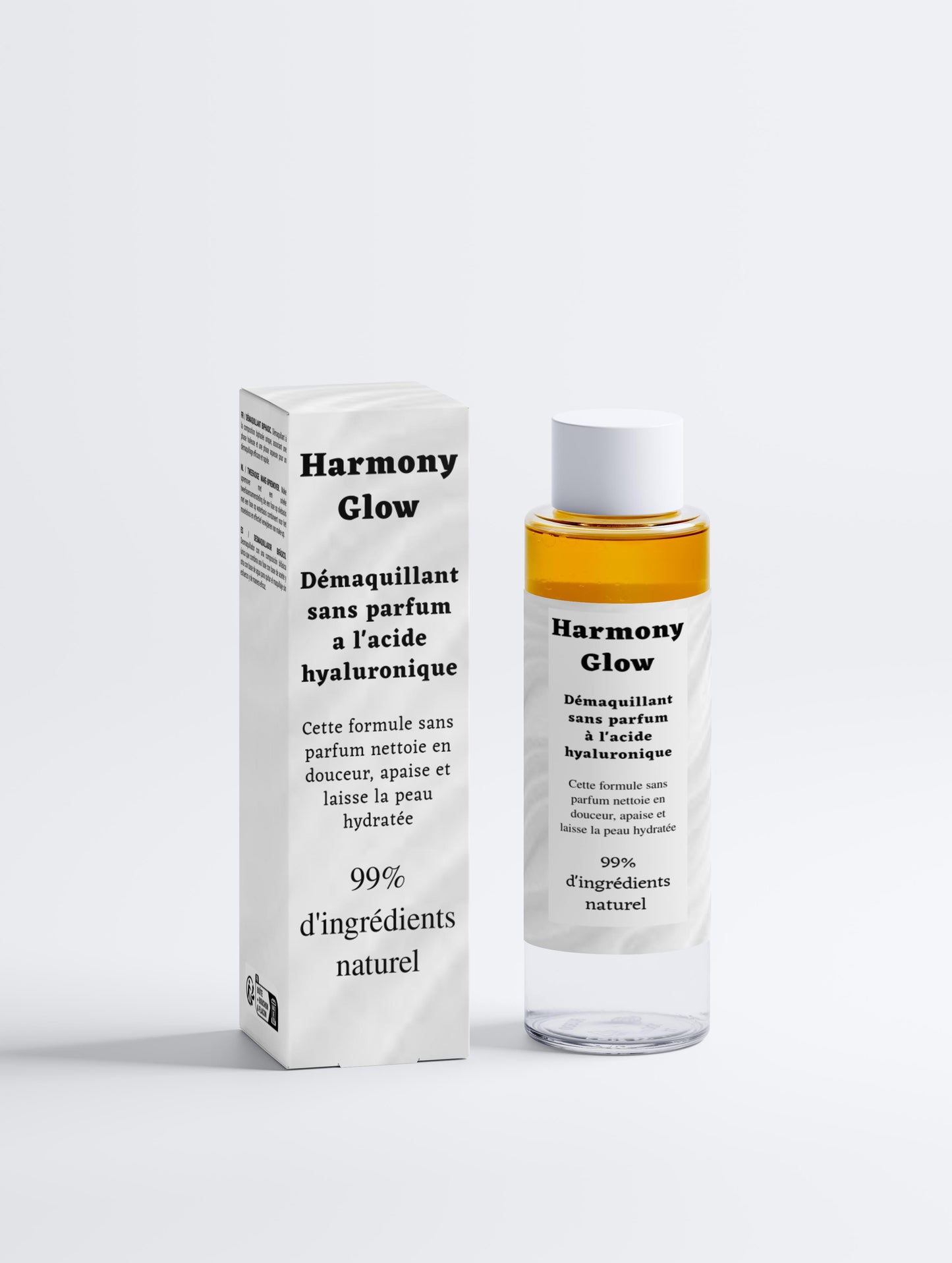 Démaquillant sans parfum à l'acide hyaluronique, 99% d'ingrédients naturel, 100ml Bio