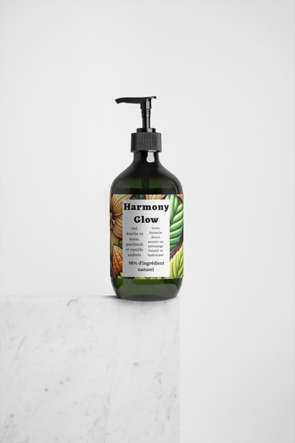 Gel douche, patchouli et vanille ambrée, 98% d'ingrédients naturel, bio, 490ml
